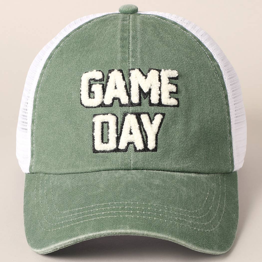 Game Day Chenille Letter Embroidered Baseball Cap