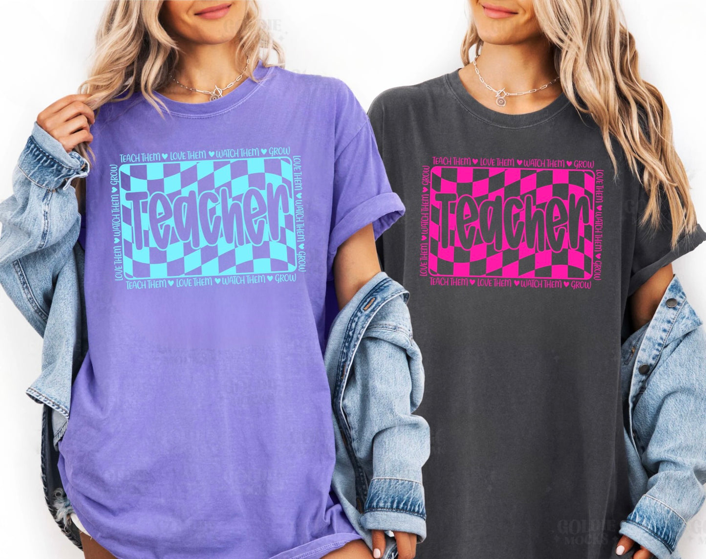 Checkered Teacher T-Shirt