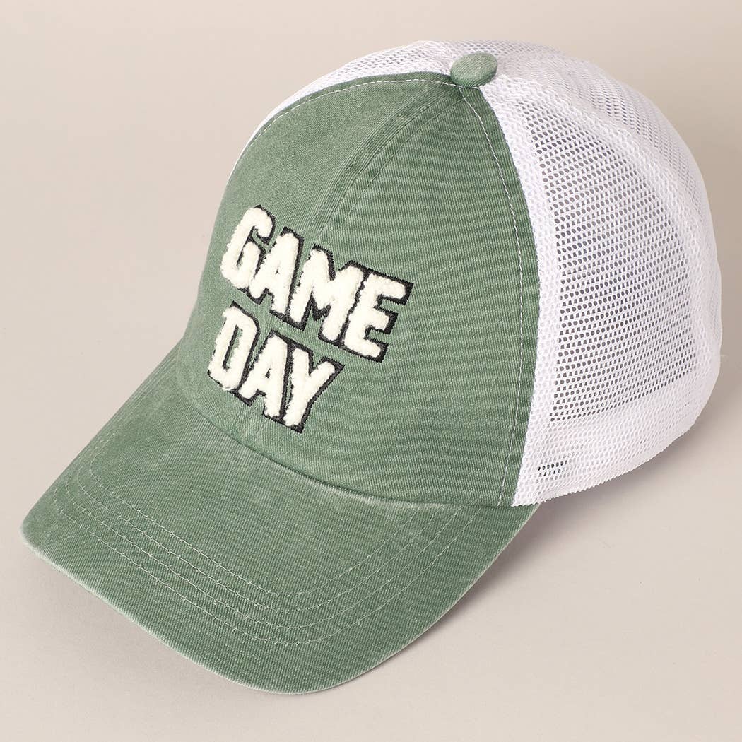 Game Day Chenille Letter Embroidered Baseball Cap
