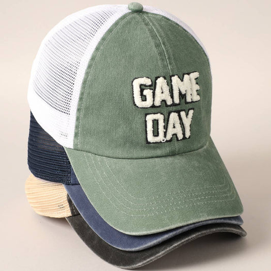 Game Day Chenille Letter Embroidered Baseball Cap