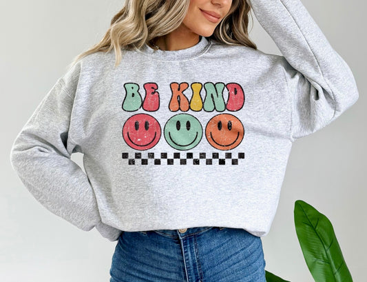 Retro Be Kind Smiley Crewneck Sweatshirt