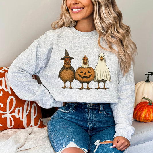 Halloween Chickens Crewneck Sweatshirt