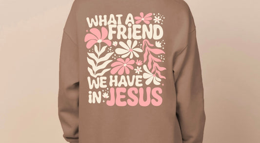 What a Friend We Have in Jesus Ladies Boxy Half Zip Fleece