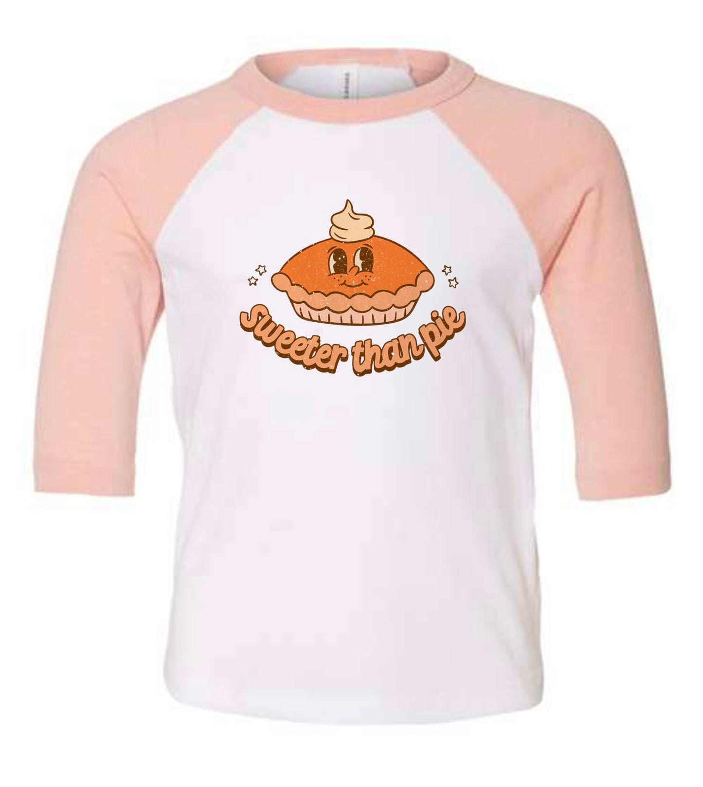 TODDLER Sweeter than Pie Three-Quarter Sleeve Baseball Tee