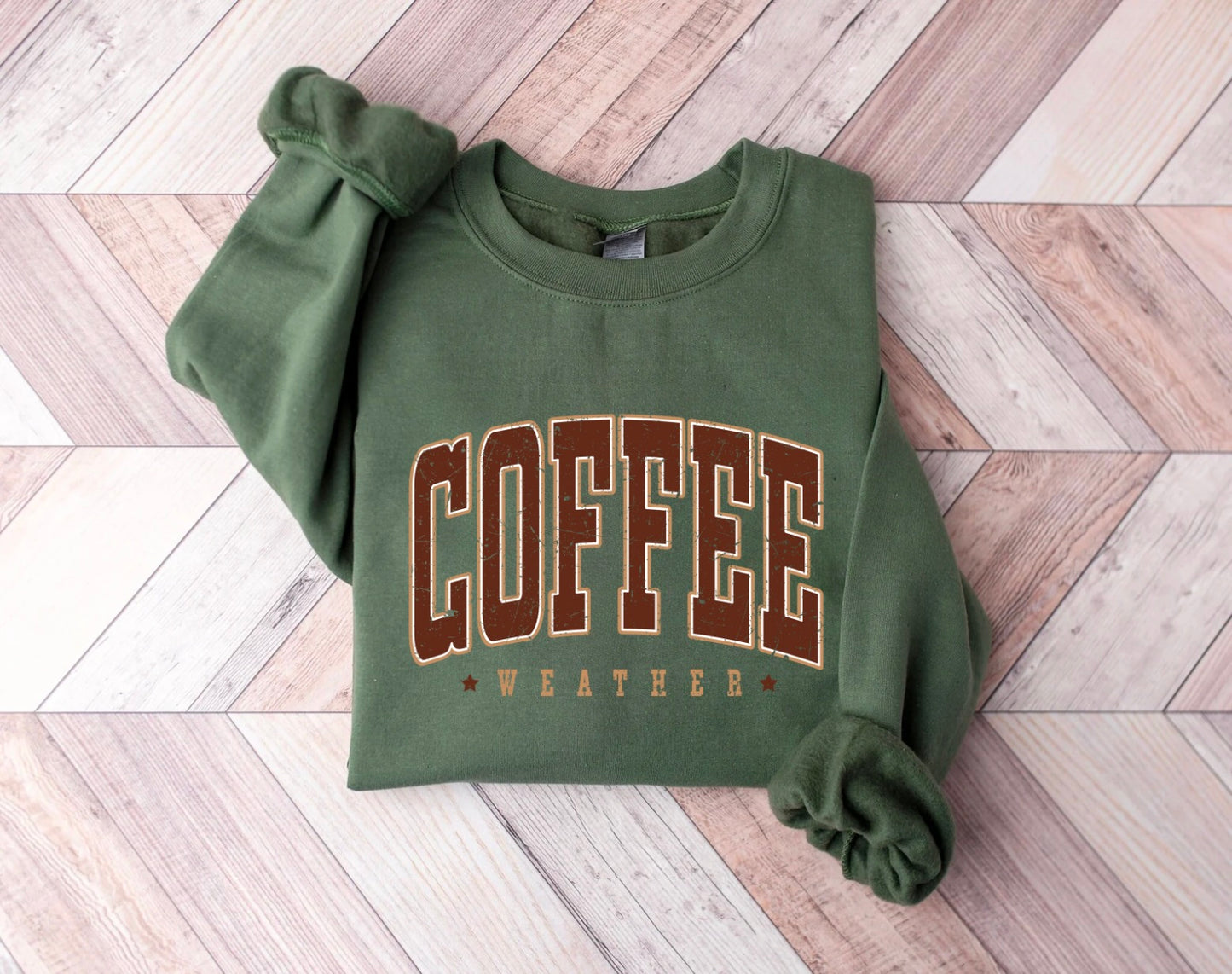 Green Coffee Weather Crewneck Sweatshirt