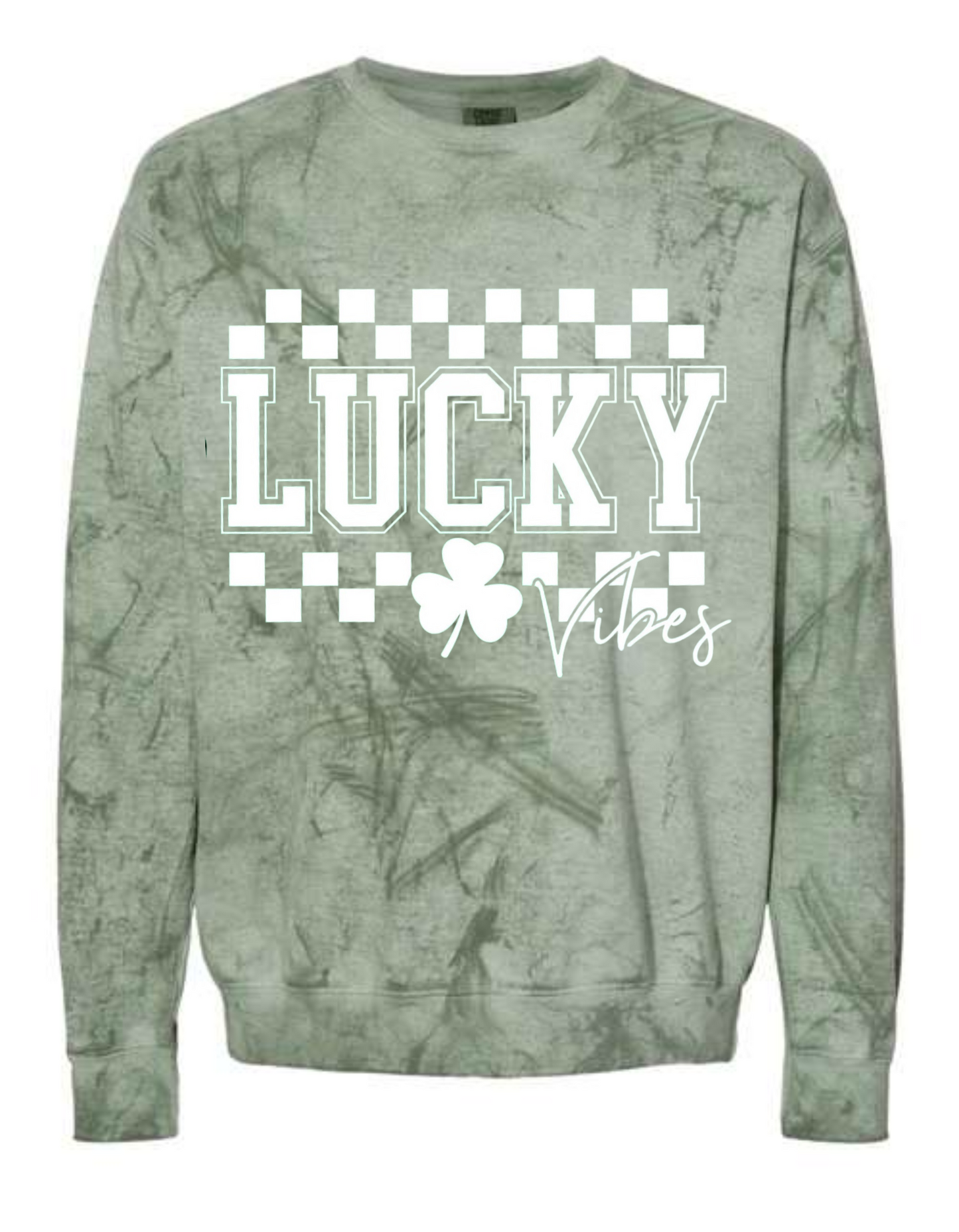 Lucky Vibes Tie-dye Crewneck Sweatshirt