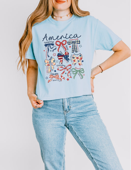 American Bows & Bible Verses Boxy T-Shirt