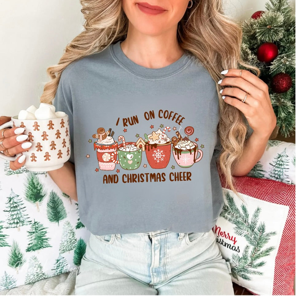 I Run On Coffee and Christmas Cheer T-Shirt