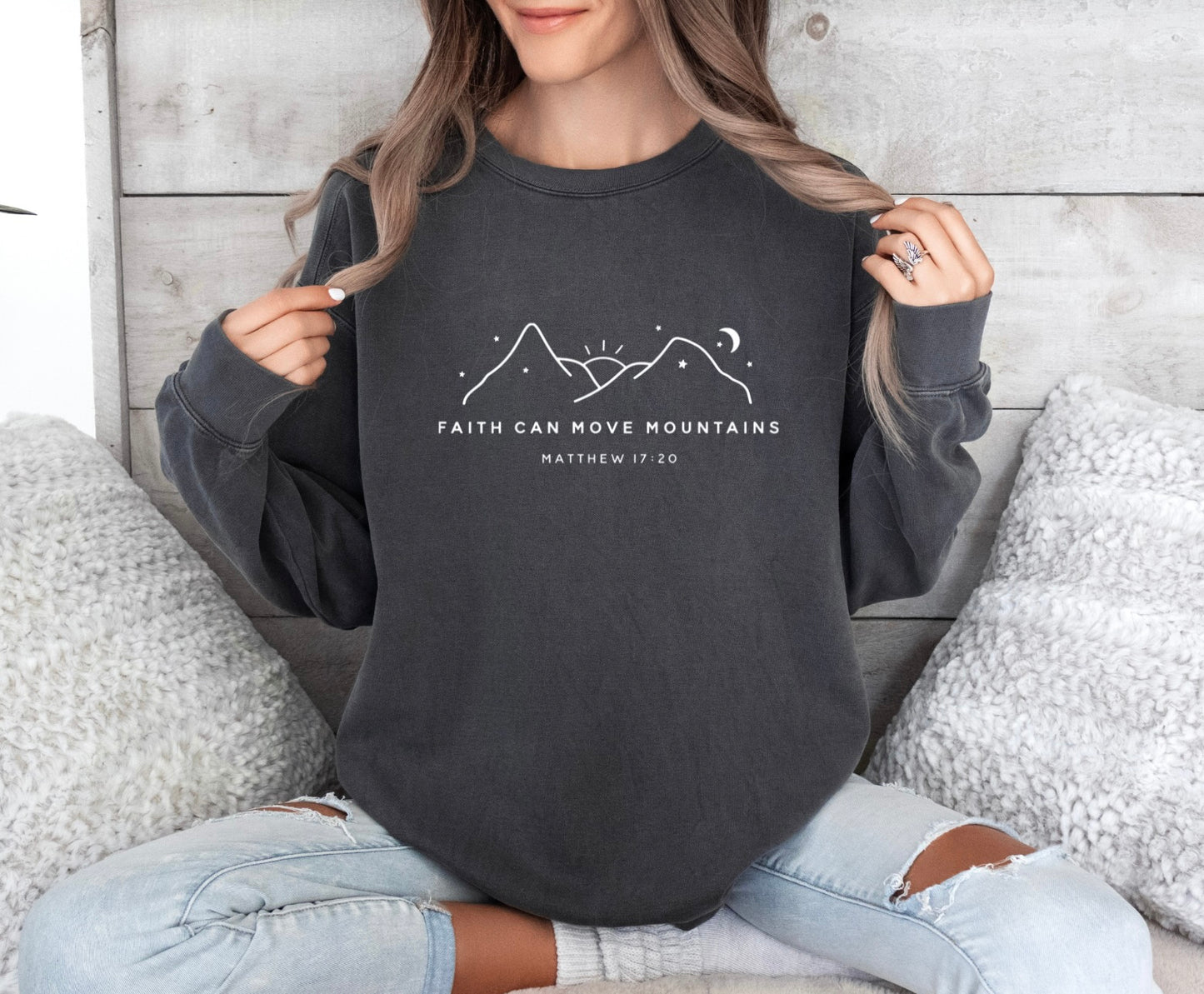 Faith Can Move Mountains Crewneck Sweatshirt