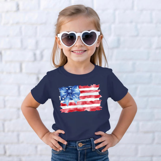 TODDLER Water Color American Flag T-Shirt