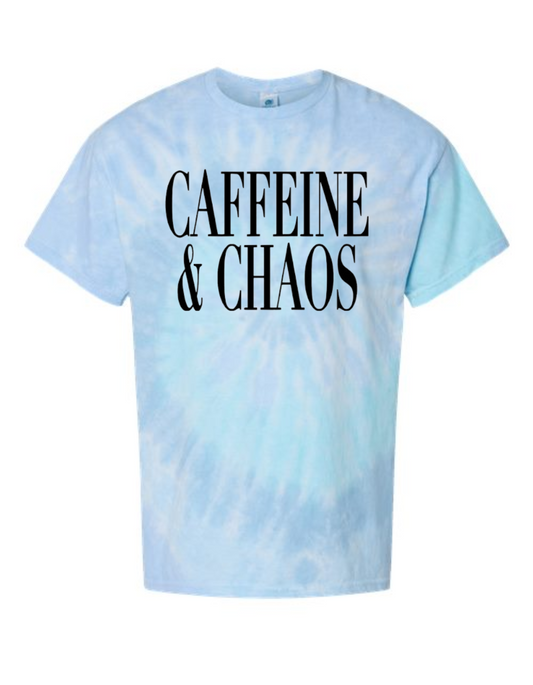 Caffeine & Chaos Blue Tie-Dyed T-Shirt (Matching Toddler)