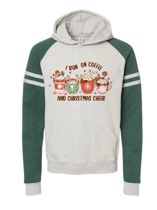 I Run on Coffee and Christmas Cheer Colorblocked Hoodie