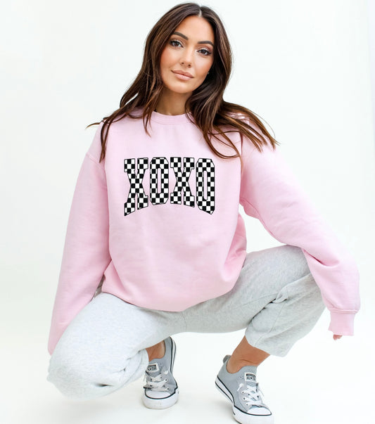 XOXO Checkered Pullover