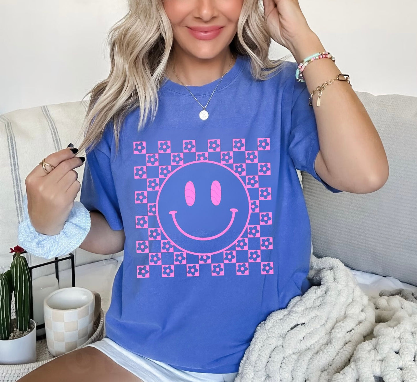 Flowered Smiley T-Shirt