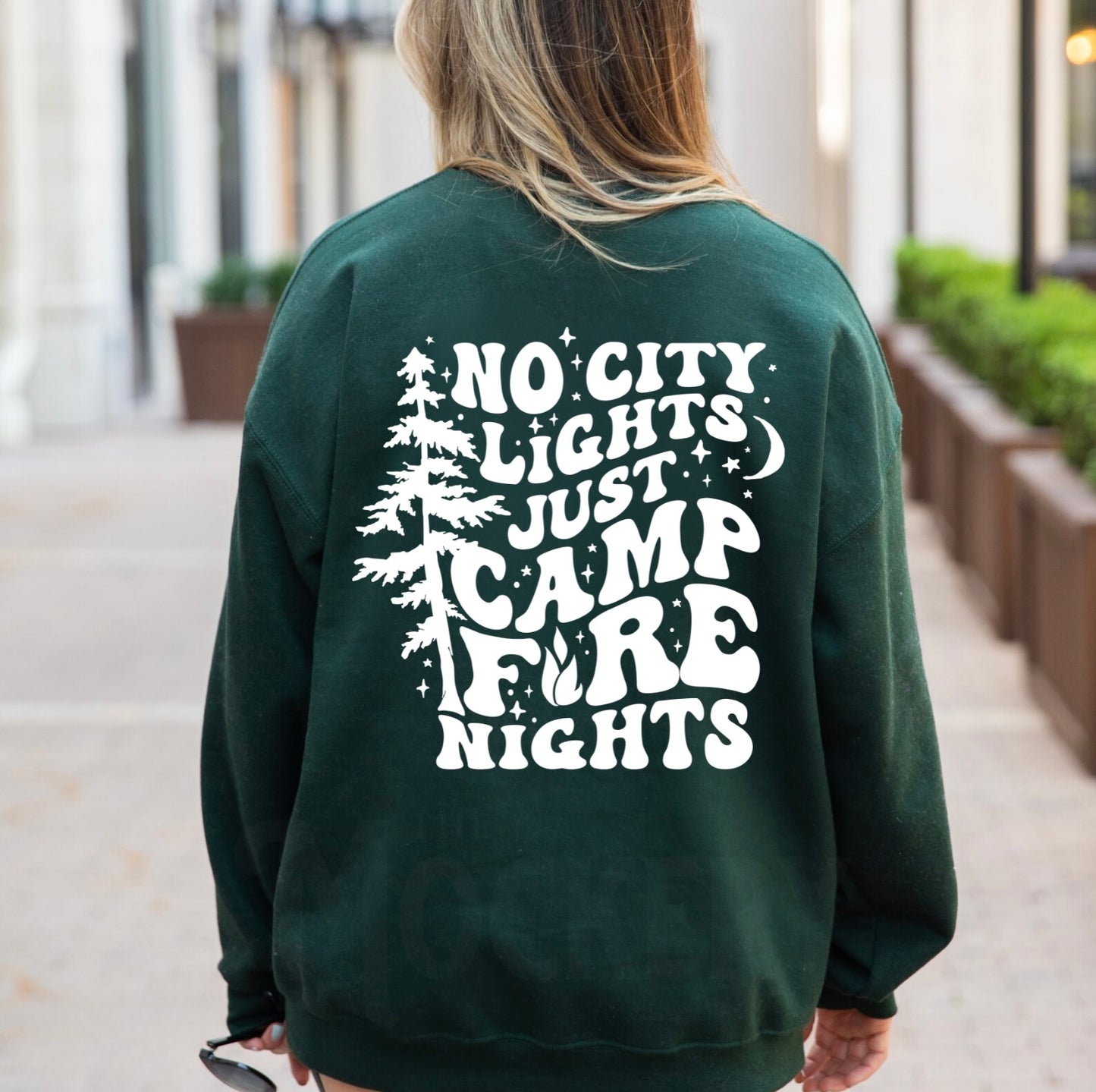 No City Lights Just Campfire Nights Crewneck Sweatshirt