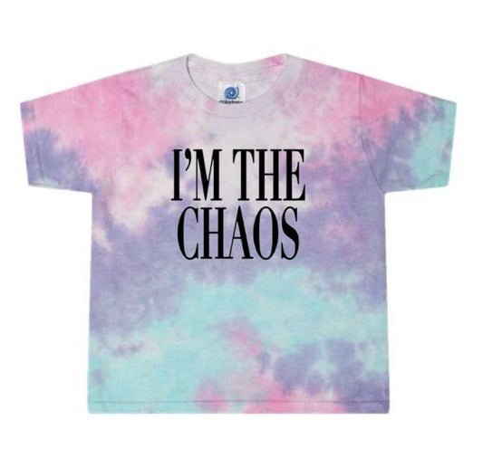 Toddler I'm the Chaos Pink Tie-Dyed T-Shirt (Matching Mama)