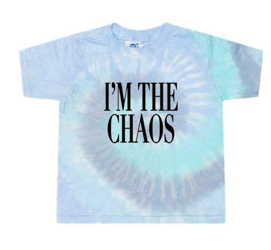 Toddler I'm the Chaos Blue Tie-Dyed T-Shirt (Matching Mama)