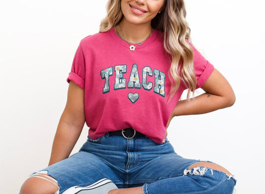 Floral Teach T-Shirt