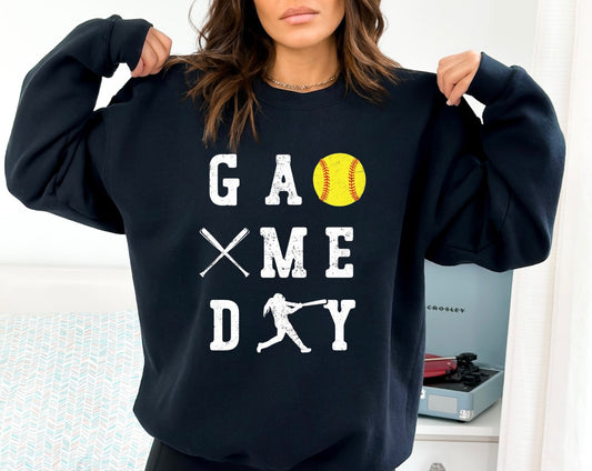 Softball Game Day Crewneck Sweatshirt