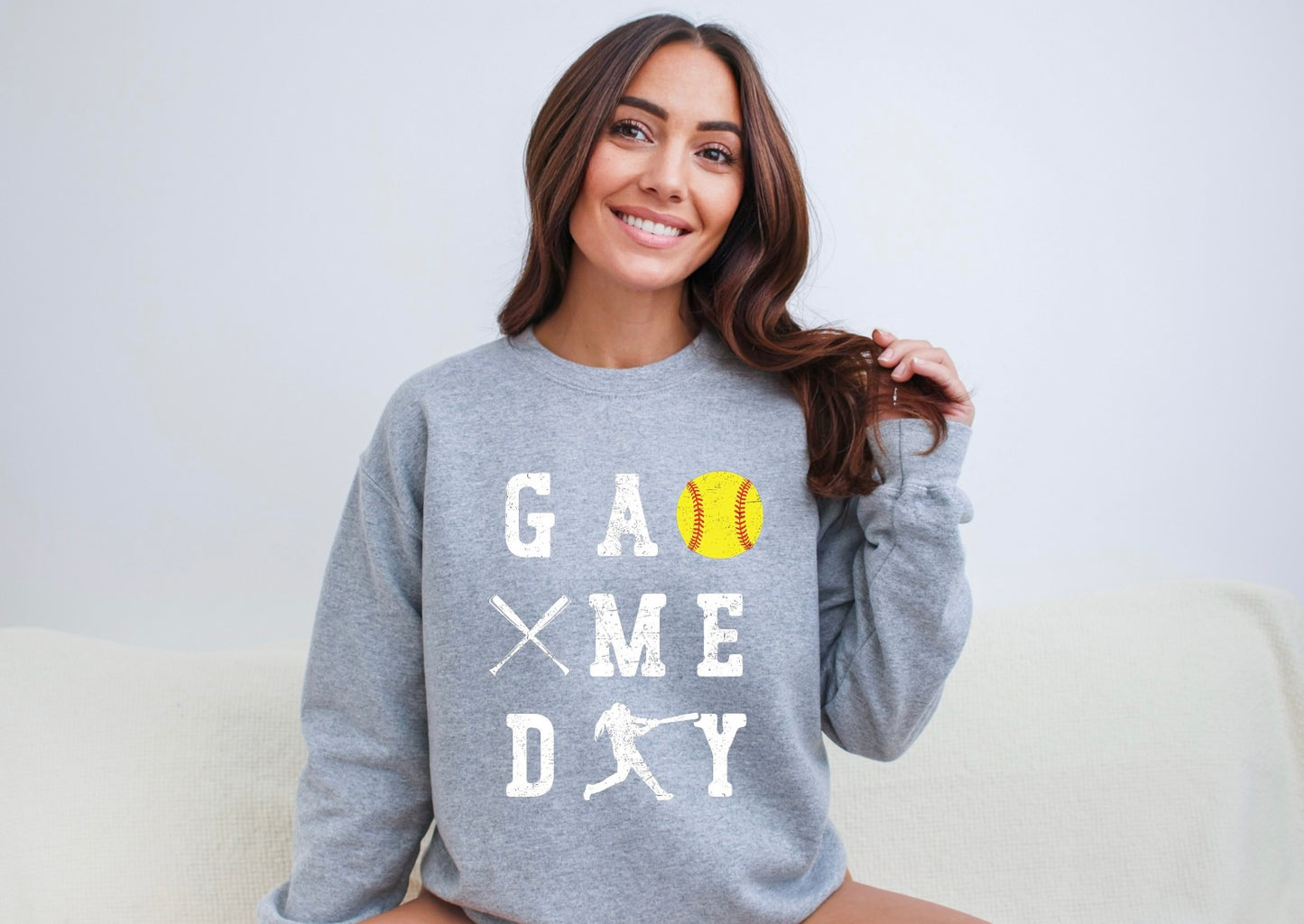 Softball Game Day Crewneck Sweatshirt