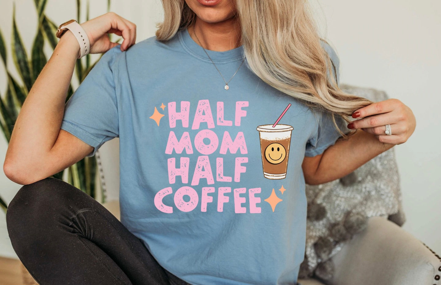 Half Mom Half Coffee T-Shirt