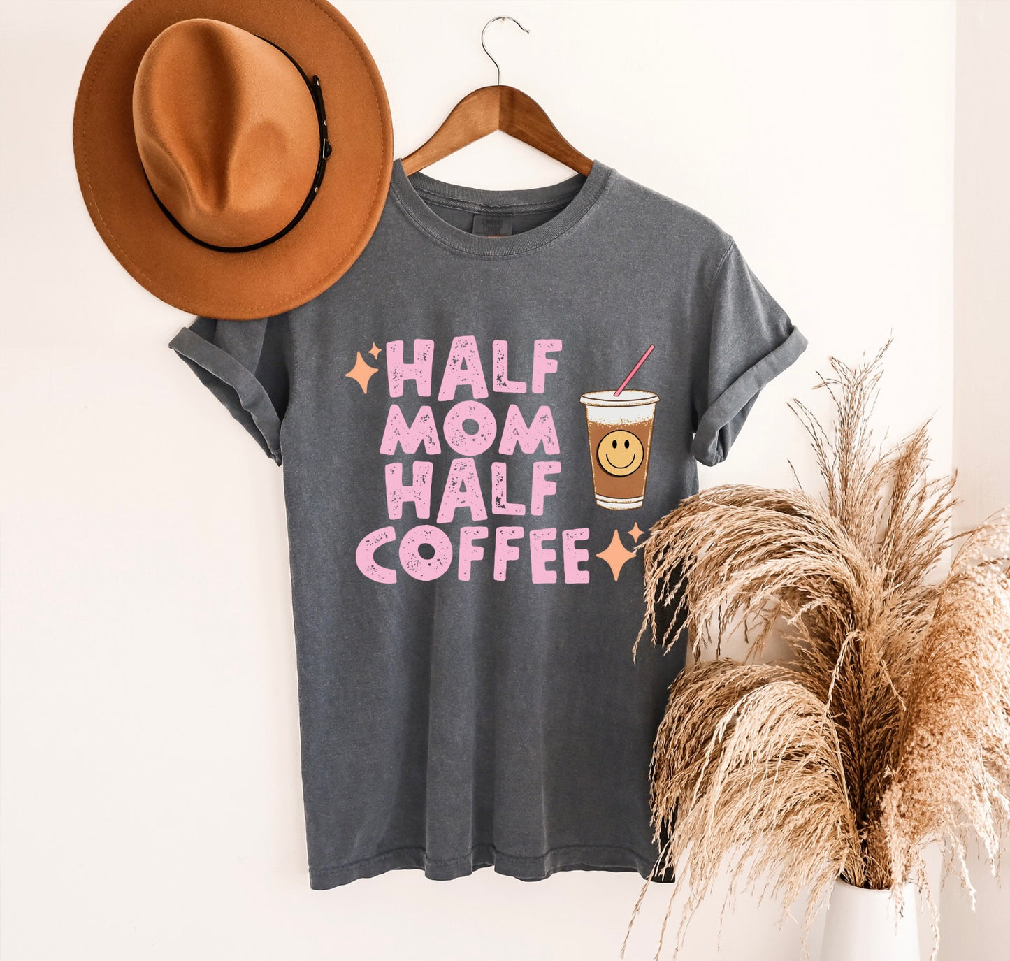 Half Mom Half Coffee T-Shirt - Pepper