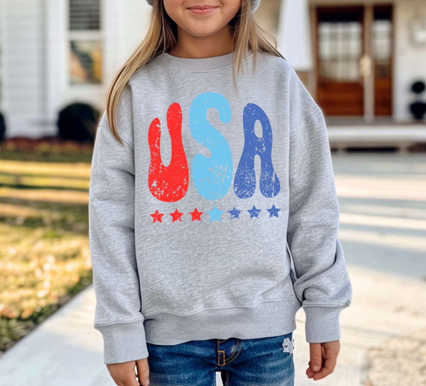 YOUTH USA & Stars Crewneck Sweatshirt